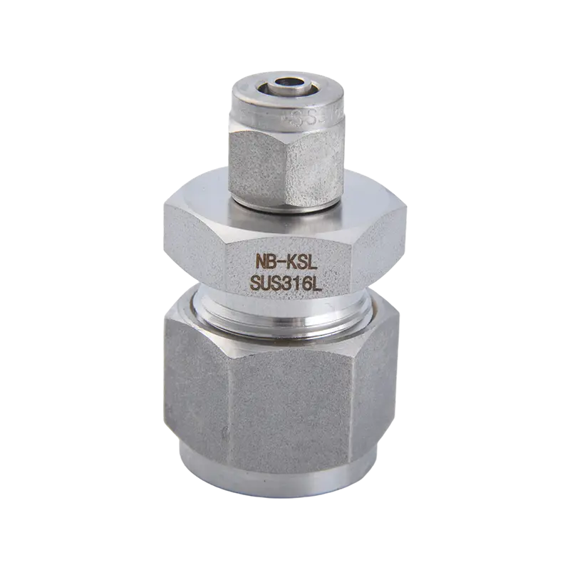 316L Stainless steel compression fitting reducer straight connector