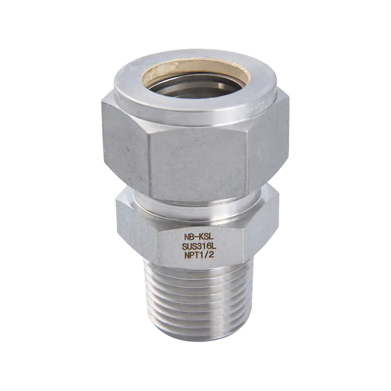 316L Stainless Steel Compression na umaangkop sa panlabas na konektor ng thread