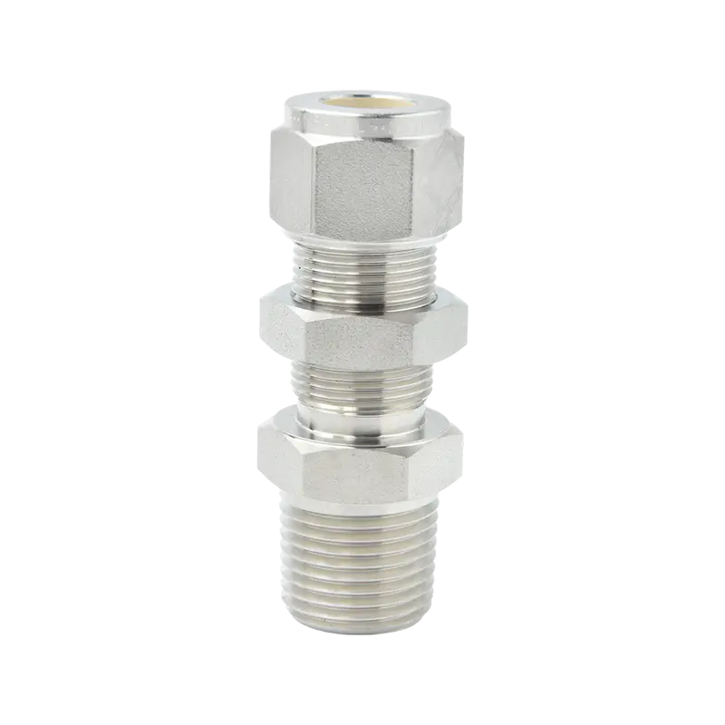 316L Stainless Steel Compression na umaangkop sa panlabas na thread sa pamamagitan ng plate connector