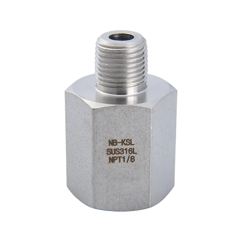 316L Hindi kinakalawang na asero straight-through panloob at panlabas na thread connector