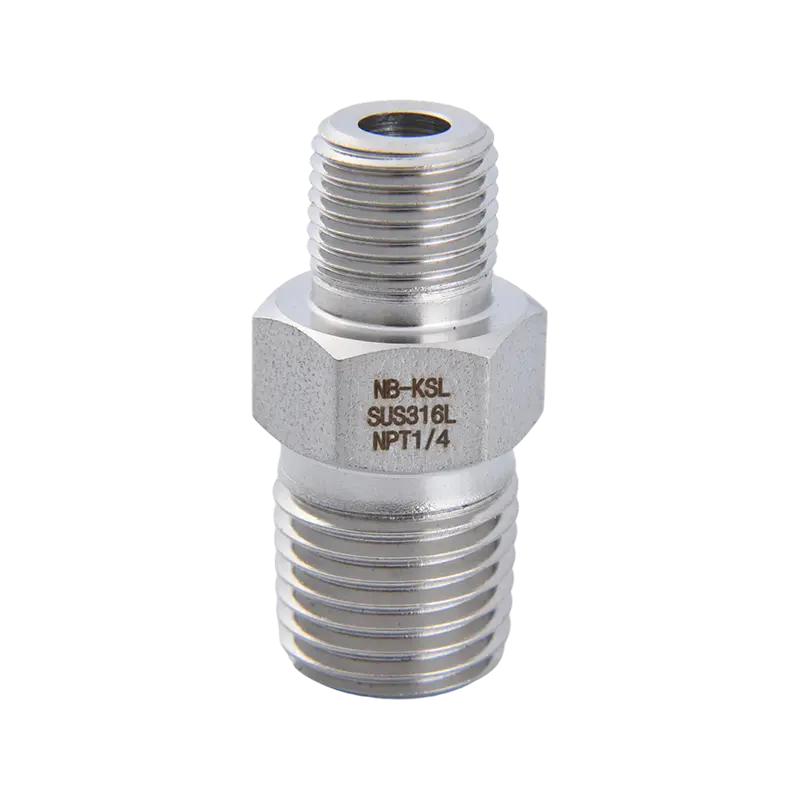 316L Stainless Steel na nagbabawas ng dobleng panlabas na thread connector