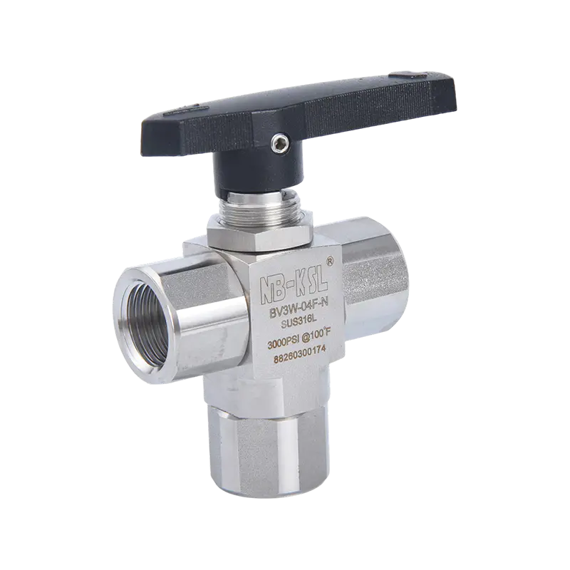 316L Stainless steel angle type at 3 way port ball valve
