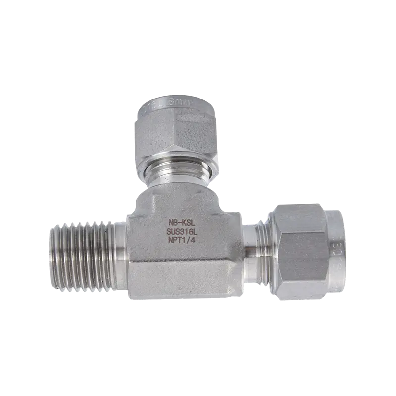 316L Stainless Steel Compression na angkop sa panlabas na thread side tee